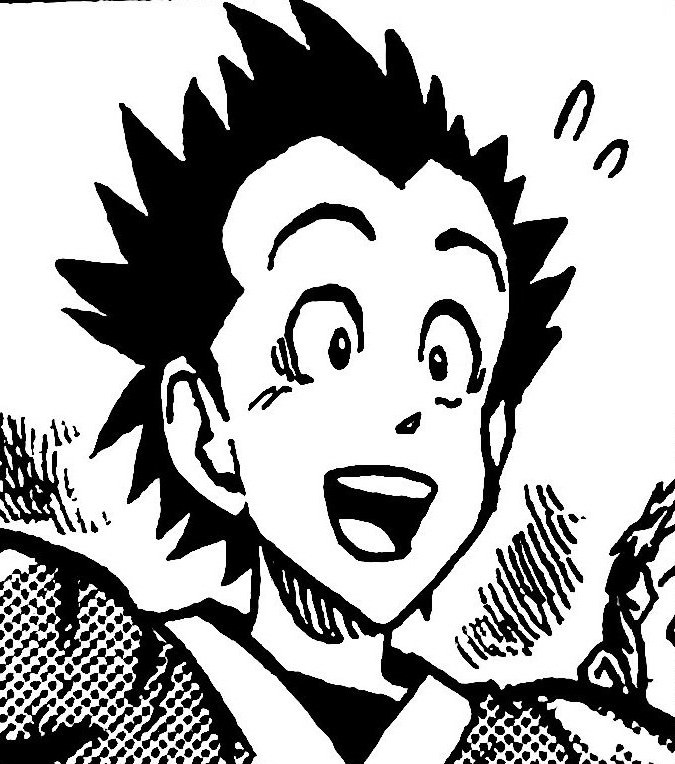 A thumbnail image of Manabu Yukimitsu, a skinny teenager with a large forehead and receding hairline, smiling excitedly as he watches his teammates play.